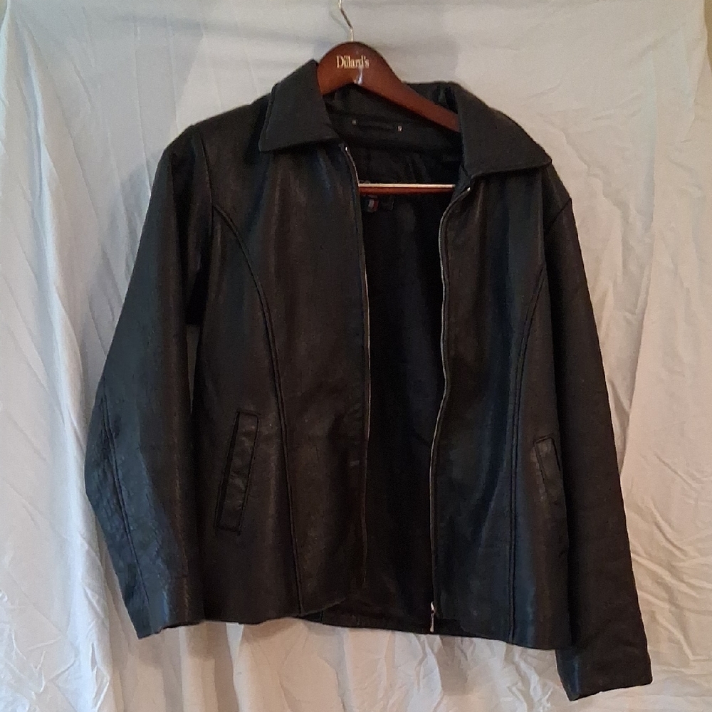 Men's Black Leather Field Jacket